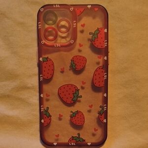 Strawberry Pattern Phone Case - Red